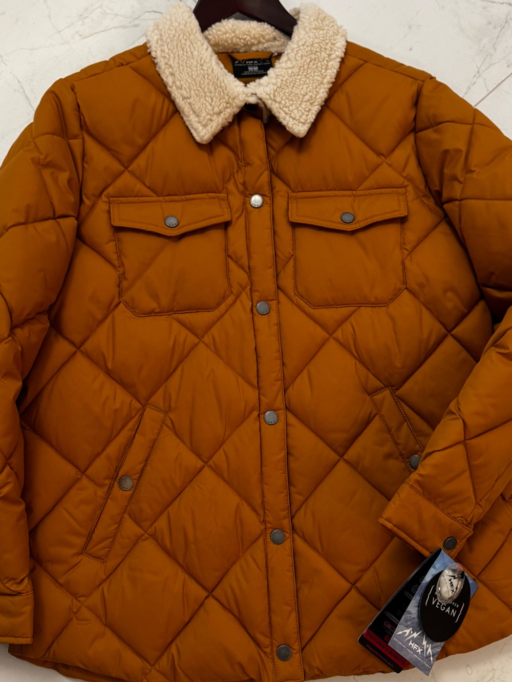 NWT HFX PERFORMANCE Quilted Mustard Jacket. Size Medium